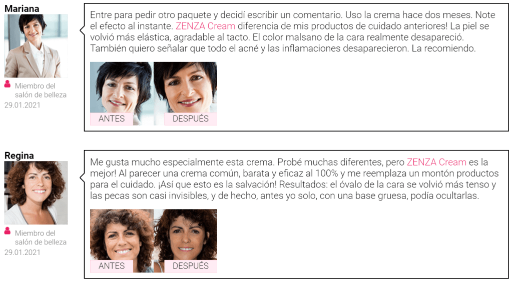 Crema Zenza comentarios en el foro